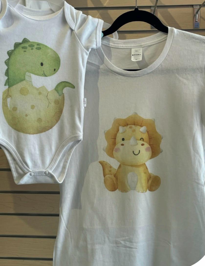 Pañalero y playera con dinosaurios bebé